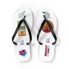 Retro 80's Flip Flops, Vintage Summer Footwear, Beach Sandals, Fun Pool Slides