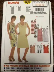 Burda 8228 UNCUT Sewing Pattern, Misses' Dress & Shirt, Size 6-18
