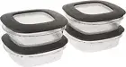 Rubbermaid Premier Food Storage Container, 3 Cup, Grey (4 Pack)