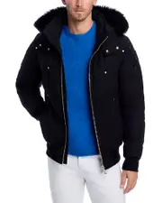Moose Knuckles Shearling Trim Down Bomber Jacket