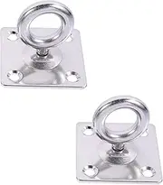 JOINPAYA 2pcs Fixed Grommet Plate Heavy Duty Coat Hangers Hooks for Hanging Rucksack Wall Mount Hook Suspension Ceiling Hanger Hammock Screw Bracket Door Lockset Gymk Stainless Steel Silver