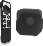 TV Mount Compatible with Apple TV 4K (3rd Gen) Holder, lyfLux Wall Mount with Black Silicone Protective Case Compatible with 2021 2nd / 3rd Gen 2022