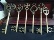 BIG Large Antique Vintage Brass Skeleton Keys – Collectible & Rare! Set 6 Pcs