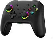 Switch Pro Controller Compatible for Switch/Switch Lite, Wireless Bluetooth Switch Controllers with RGB Light/Programmable/Turbo/Vibration/Motion Control/Wakeup (Black)