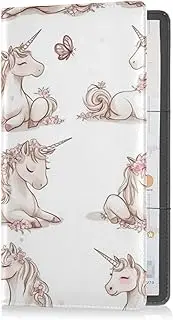 Pu Leather Car Registration and Insurance Holder Men Women Auto Glove Box Organizer for Cards, Essential Document, Driver License Vehicle Paperwork Cute Unicorns