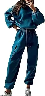 [NURSEY] Women's Tracksuit Set Lounge Hoodie Pullover Workout Joggers Matching Set