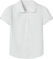 [Mud Kingdom] Girls School Shirts Short Sleeve Peter Pan Collar Teenager Shirt Back to School Uniform Non-Iron Age 5-18 Years