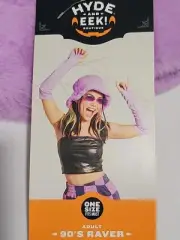 New Hyde And Eek 90s Rave Hat, Sleeves, Glasses. Costume, Dress Up, OSFM Purple