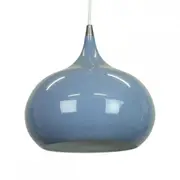Kirby Inverted Bowl Metal Cord Drop Pendant Light Lamp - Pigeon Blue.