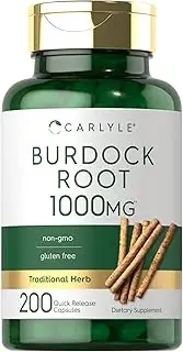 Burdock Root | 1000 mg | 200 Capsules | Non-GMO and Gluten Free Formula | Traditional Herb Supplement | Arctium Lappa Extract | by Carlyle