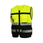 Polyester Reflective Driving Worker Night Security Waistcoat Hi-Vis Safety Vest