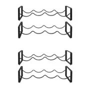 2PK Bartender Steel 2-Tier 8-Bottle Stackable Wine Rack - Black