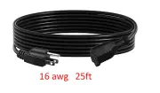 Indoor Outdoor Black Extension Cord 25 Ft Waterproof, 16/3 Gauge Flexible Cold-R