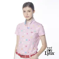 在飛比找momo購物網優惠-【Lynx Golf】女款吸排涼感山貓小花點點圖樣後領包邊帶