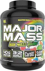 VMI Sports, Major Mass Lean Mass Gainer, Marshmallow Charms, 60 Scoops (4 lbs.), Protein Powder with Protein to Carbohydrates to Fats Ratio for Lean Muscle Mass & Weight Gaining, Pre- or Post-Workout