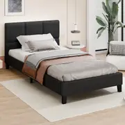 ALFORDSON Bed Frame King Single Size Wooden Base Fabric Charcoal