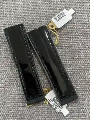 Corum Watch Strap 19/16 70/70 Ref. 1001 Shiny Black Patent Leather Long Insert