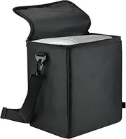 Rissunkv Small Fridge Case | Refrigerator Storage Organizer with Zipper | Black Makeup Case, Portable Freezer Protector with Shoulder Strap for Home