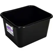 10x Large Heavy Duty 15L Black Plastic Basin Tub Containers Storage Crate Box AU