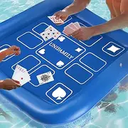 UNIFAMILY Inflatable Game Table, 35.5 x 35.5 in Floating Game Table for Pool, Thickness Floating Card Table, Pool Floating Table Without Playing Cards, Inflatable Playing Card Tray Pool Accessories
