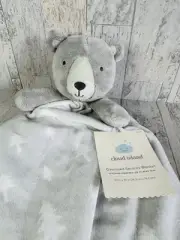 NWT Cloud Island Grey Bear Trees XL Extra Large Baby Plush Security Blanket Toy