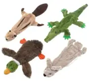 2-in-1 Stuffless Squeaky Medium Multicolor/Wild Duck,Hare,Squirrel,Alligator