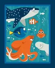Disney Finding Dory 100% Cotton Fabric Sold by The Panel