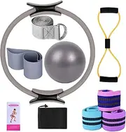 Home Pilates Kit, Yoga Sets for Women - Pilates Ring Kit | Multifunctional Stretch Belt, Yoga Bands, Home Equipment for Gym Training, Men,