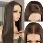 Chocolate Brown Lace Front Wig, 13x4 Synthetic Lace Wigs Pre Plucked 26inch L...