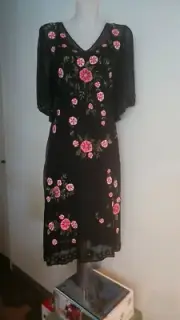 Alannah Hill Just one night black dress size 10 RRP:$549