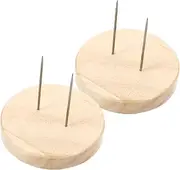 JECOMPRIS 2pcs Wooden Doll Display Rack Double Pin Support Stand for Clay Dolls Smooth Finish Without Burrs for Home Decoration and Collectibles Thickness Stable Showcase Base