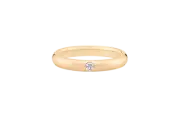 Bezel Solitaire Diamond Engagement Promise Gold Ring 14k Yellow Gold