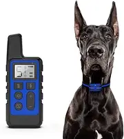 Dog Training Collar 500M Remote Control USB Rechargeable Waterproof Shock Electric Collar Anti Barking Device, (Color : Black)