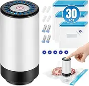[billty] Vacuum Sealer, Handheld Vacuum Sealer, Vacuum Sealer for Food, 3rd Generation Compact Vacuum Sealer for Food (Vacuum Sealers + 30 Sous Vide Bags)