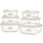 Glass Food Storage Containers with Glass Lids, Microwave Safe Food Container ...