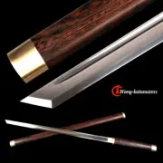 Rosewood Shirasaya Ninjato 1095 Japanese Ninja Battle Ready Sharp Straight Sword