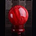 80mm Natural Red Smelting Stone Ball Energy Charged Quartz Crystal Sphere Reiki