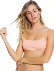 Roxy Juniors Mind Of Freedom Bralette Bikini Top Color Peach Size L