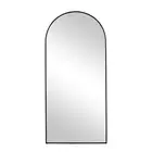 Cafe Lighting & Living Archibald Floor Mirror (Black) - 100cm x 3cm x 219cm