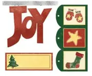 JOY TAL ACCENTS Adhesive Die Cuts Christmas Tree Mitten Scrapbooking Card Making