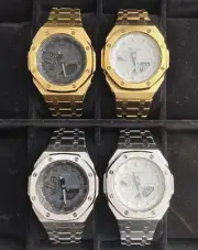 New Casio G-Shock GA2100 Custom Modification Metal MOD GOLD SILVER Black White