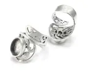 Wrap Silver Ring Blank Base Bezel Settings Cabochon Base Mountings Adjustable