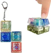 Tomedeks Keyboard Fidget Toy for Adults, Pastel Key Ring, Switch, Keycap, Key Ring, Colourful Fidget Keyboard, Clicker, Mechanical Switch, Stress Relief, DIY Button (Type Z