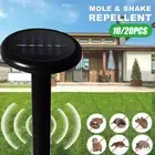 10/20Pcs Solar Snake Repeller Multipurpose Ultrasonic Pest Rodent Repellent New