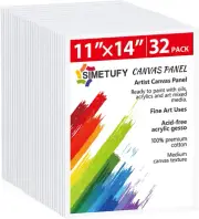 32 Pack 11 X 14 Inch Canvas Boards for Painting Pre-Primed White Blank Paint Can