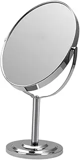 MERRYHAPY Makeup Table Mirror Double Sided Round Cosmetic Mirror Magnifying Side True Mirror for Daily Skin Care for Women Girls Silver