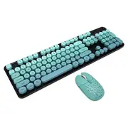 [New] Wireless Keyboard and Mouse Combo Low Noise Retro Punk Keyboard with 3 DPI