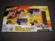Nerf Attack Unit 6 Reflex IX-1 Blasters ~ 12 Whistler Darts Kids Toy Gun Set
