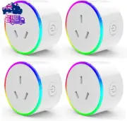 Wifi Smart Plug with RGB Light, Compatible with Alexa, Google Home Assistant, No