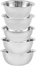 5 Pcs Stainless Steel Mixing Bowl Set with Measurement Markers Multipurpose Soup Basin, Salad Bowls, Metal Kitchen Bowl for Cooking Storage Nesting Dough, Batter Baking Bowls,Sizes 0.7,1.5, 2,3, 4.5QT